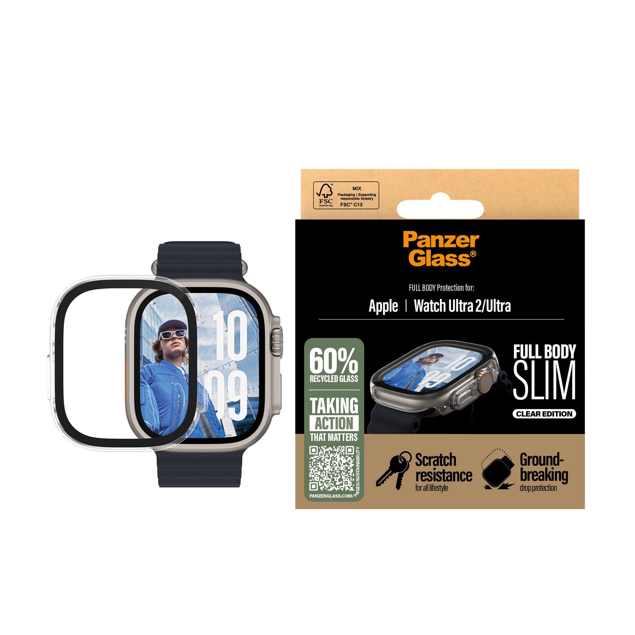 PanzerGlass® Case Squad Full Body Slim Transparent Apple Watch Ultra 3 | Ultra 2 | Ultra | 49mm